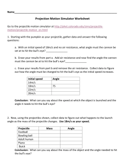 Projection Motion Simulator Worksheet