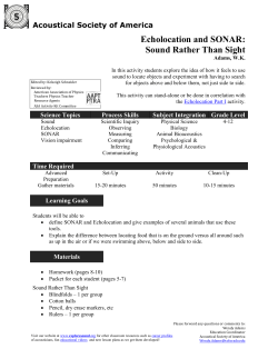 Echolocation and SONAR: Sound Rather Than Sight
