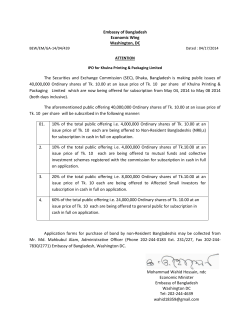 The Securities and Exchange 40,000,000 Ordinary shares of Tk