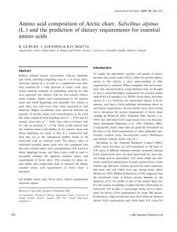 Amino acid composition of Arctic charr, Salvelinus alpinus (L.) and