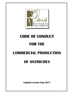 CODE OF CONDUCT FOR THE COMMERCIAL PRODUCTION OF