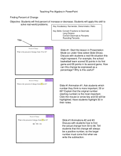 Teaching Pre-Algebra in PowerPoint Finding Percent of Change