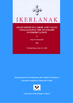 adam smith on labor and value: challenging the standard