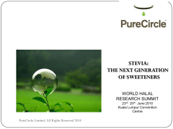 stevia: the next generation of sweeteners