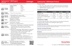 Lipofectamine&trade; 3000 Reagent Protocol