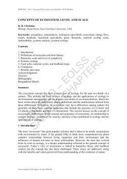 Concepts Of Ecosystem, Level And Scale