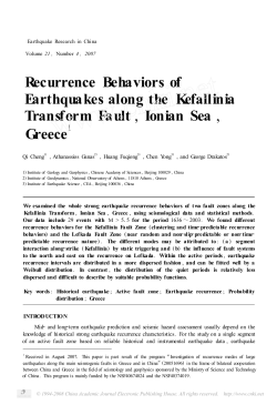 Recurrence Behaviors of Earthquakes along the Kefallinia