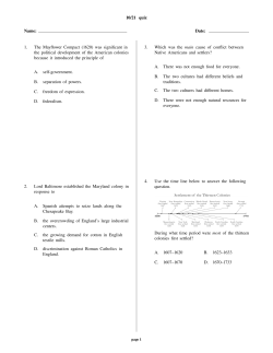 10/21 quiz Name: Date: 1. The Mayflower Compact (1620) was