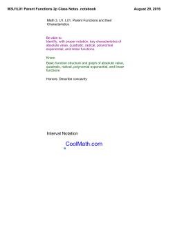 M3U1L01 Parent Functions 2p Class Notes .notebook