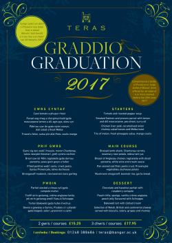 2 gwrs / courses &pound;15.25 3 chwrs / courses &pound;17.95