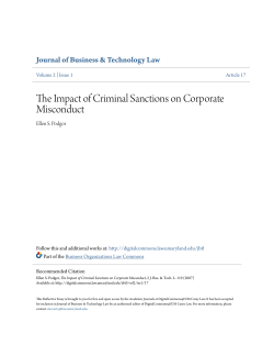 The Impact of Criminal Sanctions on Corporate Misconduct