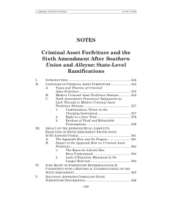 Criminal Asset Forfeiture and the Sixth Amendment After Southern