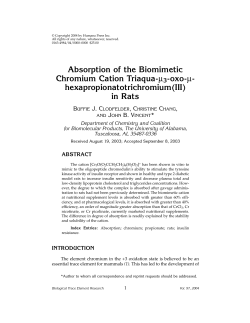 Absorption of the Biomimetic Chromium Cation Triaqua-&micro;3-oxo