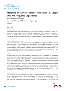 Modelling Of Current Density Distribution In Copper Wire