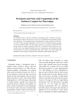 Proximate and Fatty acid Composition of the Southern Caspian Sea