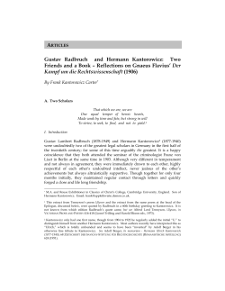 Gustav Radbruch and Hermann Kantorowicz: Two