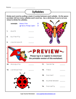 Syllables - Super Teacher Worksheets