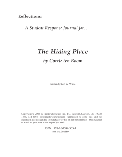 The Hiding Place - Prestwick House