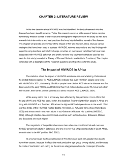 CHAPTER 2: LITERATURE REVIEW The Impact of HIV/AIDS in Africa