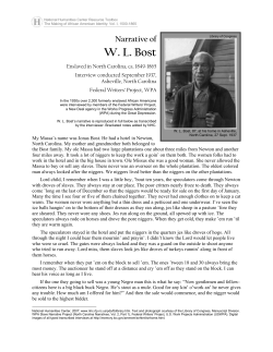 The Narrative of W. L. Bost - National Humanities Center