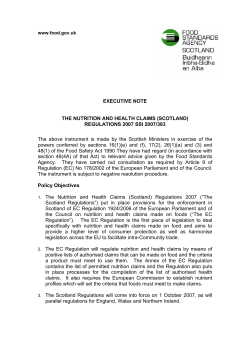 explanatory note to the nutrition and health