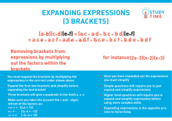 EXPANDING EXPRESSIONS (3 bRAckEtS)