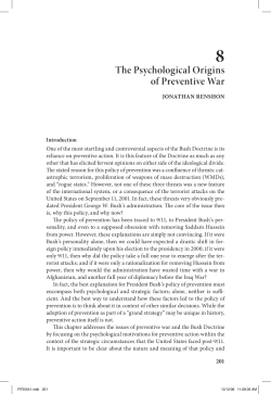 The Psychological Origins of Preventive War