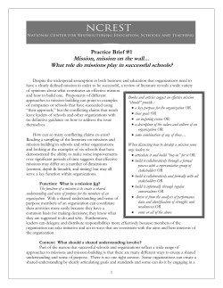 Mission, mission on the wall&hellip; What role do missions play in