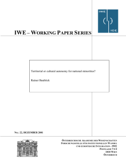 Territorial or cultural autonomy for national minorities