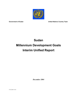 Sudan Millennium Development Goals Interim Unified Report