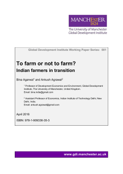 To farm or not to farm? Indian farmers in transition - Name