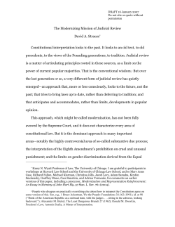 The Modernizing Mission of Judicial Review David A. Strauss