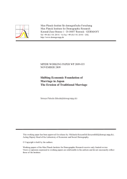 Shifting Economic Foundation of Marriage in Japan