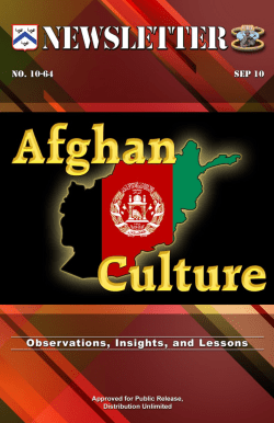 10-64: Afghan Culture Newsletter
