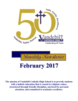 February 2017 - Vandebilt Catholic High School