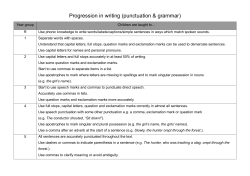 Progression in writing (punctuation and grammar)
