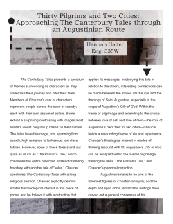 Approaching The Canterbury Tales through an Augustinian Route