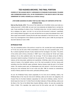 The Ted Hughes Archive at The British Library