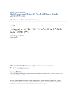 Changing residential patterns in Southwest Atlanta from 1960 to 1970