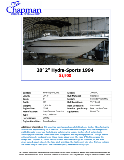 20` 2” Hydra-Sports 1994 $5900
