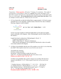 CPSC 207 Answer Key Test #3a December 4, 2014 10 questions, 1