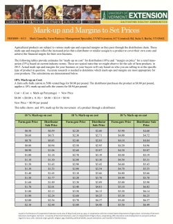 Mark-up and Margins to Set Prices