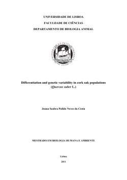 Quercus suber L. - Reposit&oacute;rio da Universidade de Lisboa