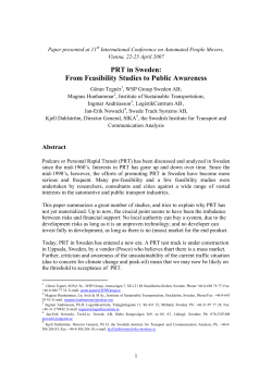 PRT in Sweden: From Feasibility Studies to Public Awareness