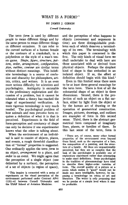 Gibson (1951) What is form?