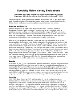 Specialty Melon Variety Evaluations
