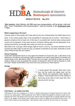 HDBA Newsletter #216, May 2016