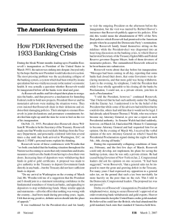 How FDR Reversed the 1933 Banking Crisis