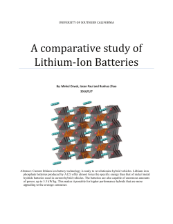 A comparative study of Lithium Ion Batteries