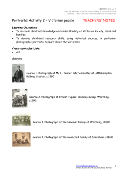 Portraits 2 - Victorian People TEACHERS` NOTES